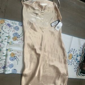 Elegant Satin Mini Dress in Cream
